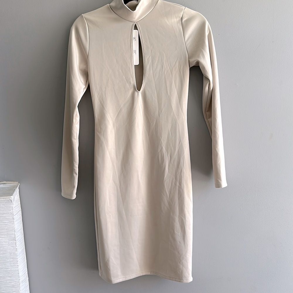 Tan Long Sleeve Dress